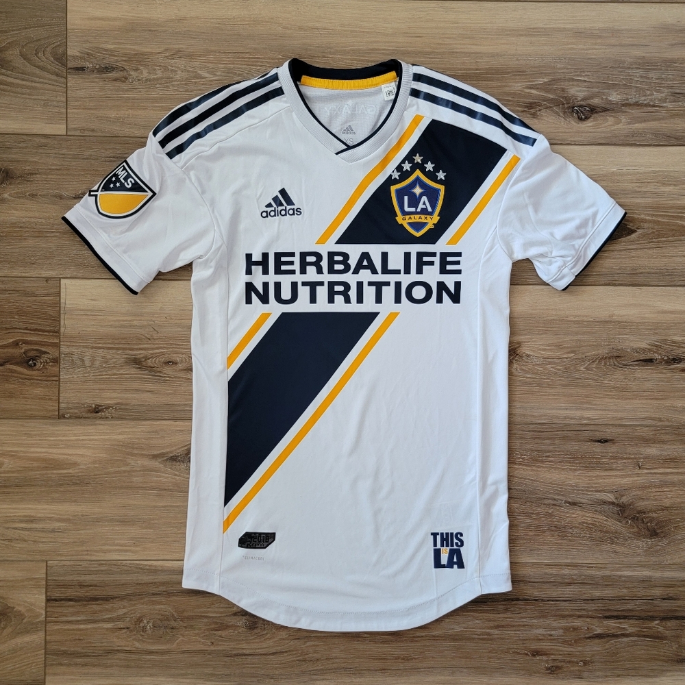Adidas LA Galaxy White and Navy Jersey, XS